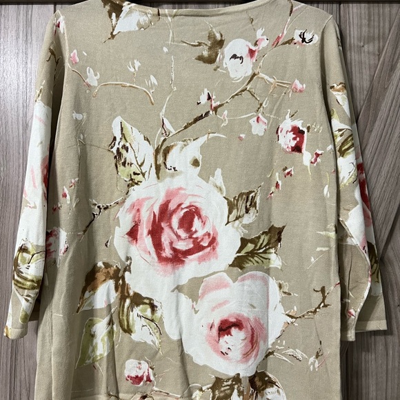 Floral Beaded Sweater by PECK & PECK SZ M - Picture 4 of 10